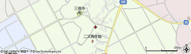 千葉県横芝光町（山武郡）二又周辺の地図