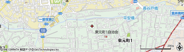 東京都国分寺市東元町1丁目36周辺の地図