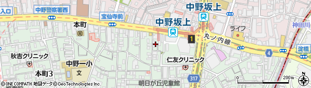 スターバックスコーヒー 中野坂上メトロピア店周辺の地図