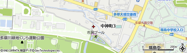 東京都昭島市中神町3丁目周辺の地図