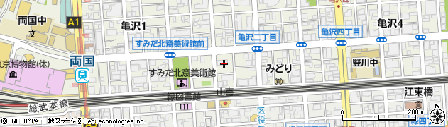 東京都墨田区亀沢2丁目周辺の地図