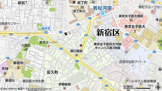 〒162-0055 東京都新宿区余丁町の地図