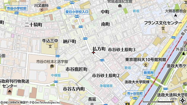 〒162-0841 東京都新宿区払方町の地図