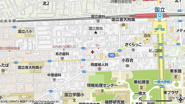 〒186-0004 東京都国立市中の地図