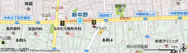 中野区立　鍋横自転車駐車場周辺の地図