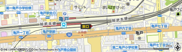 ファミリーマート薬ヒグチ亀戸東口店周辺の地図