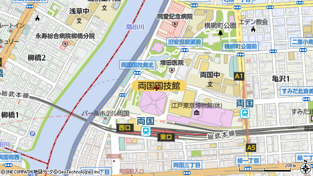 〒130-0015 東京都墨田区横網の地図