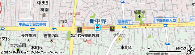 東京都中野区周辺の地図