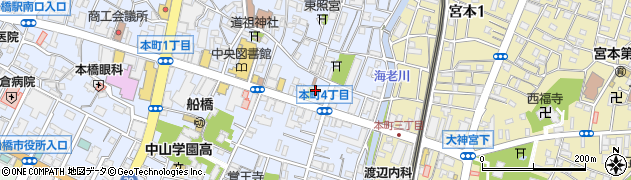千葉県船橋市本町4丁目35周辺の地図