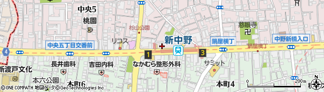 みずほ銀行新中野駅前 ＡＴＭ周辺の地図