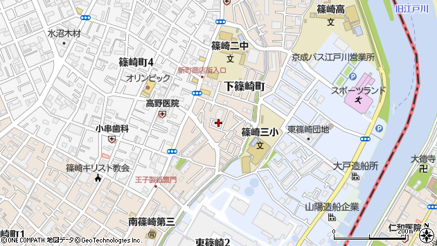 〒133-0064 東京都江戸川区下篠崎町の地図