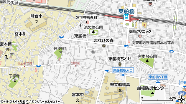 〒273-0002 千葉県船橋市東船橋の地図