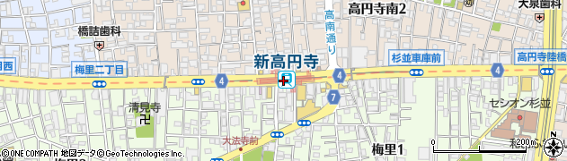 新高円寺駅周辺の地図