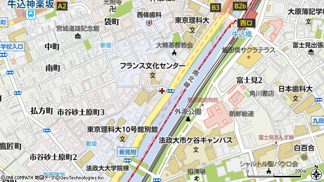 〒162-0826 東京都新宿区市谷船河原町の地図
