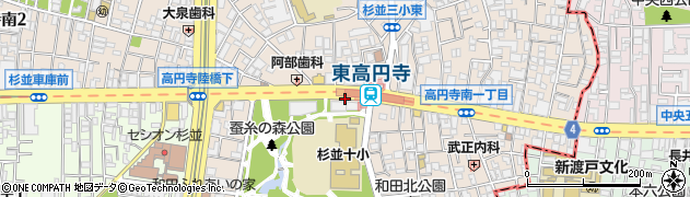 東高円寺駅前周辺の地図