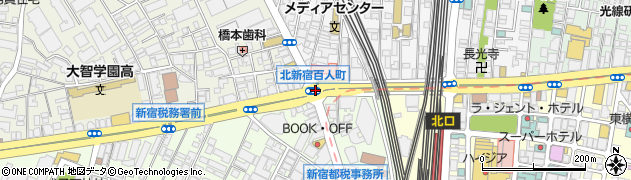 北新宿百人町周辺の地図