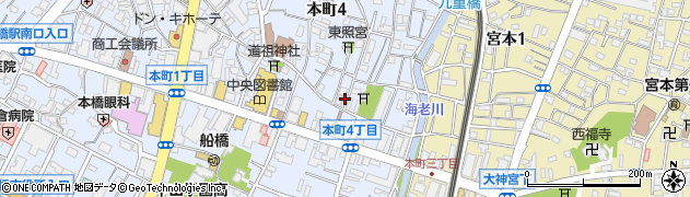 千葉県船橋市本町4丁目30-10周辺の地図