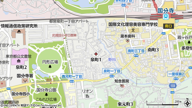 〒185-0024 東京都国分寺市泉町の地図