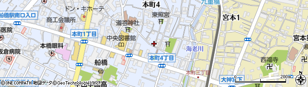 千葉県船橋市本町4丁目30-13周辺の地図