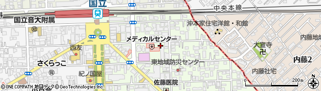 東京都国立市東1丁目周辺の地図
