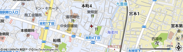 千葉県船橋市本町4丁目30-7周辺の地図