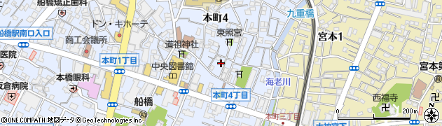 千葉県船橋市本町4丁目30-12周辺の地図