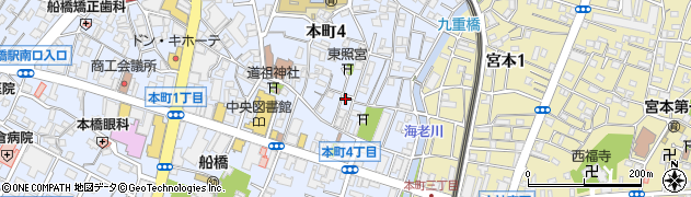 千葉県船橋市本町4丁目30-3周辺の地図
