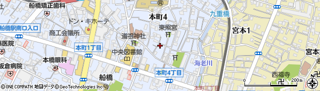 千葉県船橋市本町4丁目30-15周辺の地図