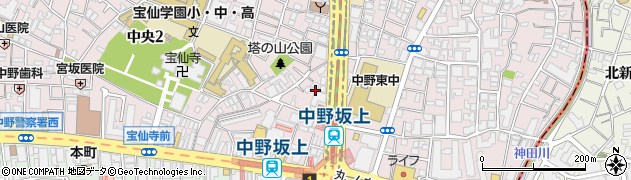 中野区立　中野坂上駅地下自転車駐車場周辺の地図