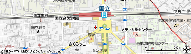 松屋 国立店周辺の地図