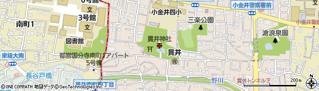 貫井神社周辺の地図
