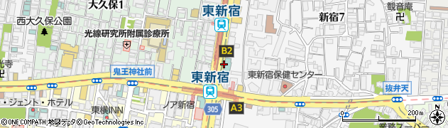 ロイヤルホスト 東新宿駅前店周辺の地図