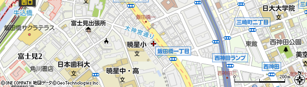 東京都千代田区飯田橋1丁目周辺の地図