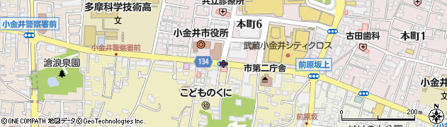 小金井市役所前周辺の地図