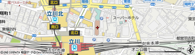 立川郵便局周辺の地図