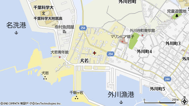 〒288-0015 千葉県銚子市犬若の地図