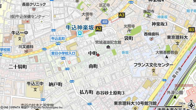 〒162-0835 東京都新宿区中町の地図
