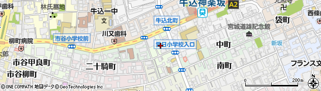 東京都新宿区細工町周辺の地図