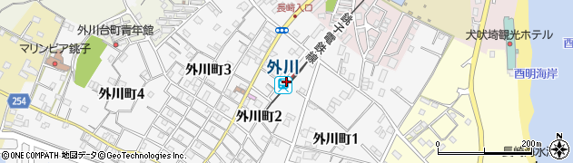 千葉県銚子市周辺の地図