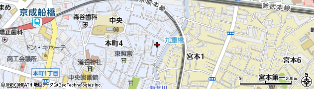 千葉県船橋市本町4丁目25周辺の地図