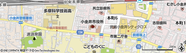 東京都小金井市周辺の地図