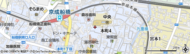 千葉県船橋市本町4丁目18周辺の地図