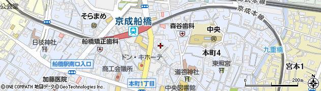 大型個室中華料理レストラン 餃子酒場 船橋店周辺の地図