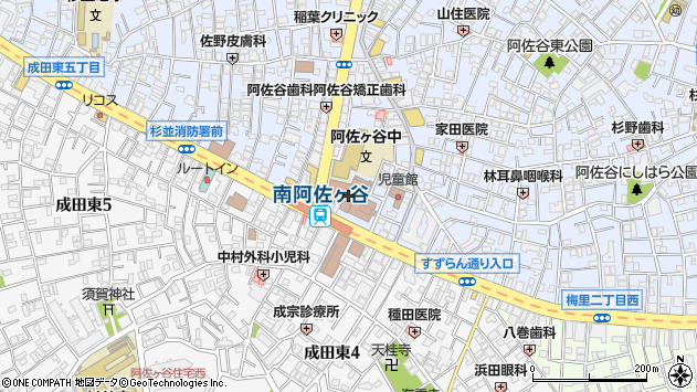 〒166-0000 東京都杉並区（以下に掲載がない場合）の地図