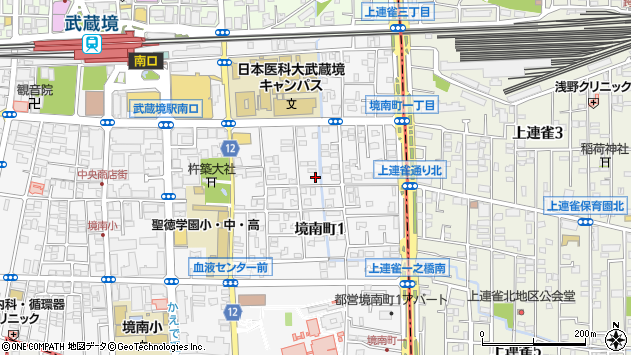 〒180-0023 東京都武蔵野市境南町の地図