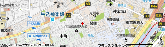 東京都新宿区北町1周辺の地図