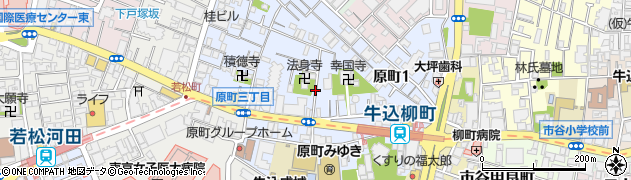 東京都新宿区原町周辺の地図