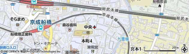 千葉県船橋市本町4丁目14-22周辺の地図