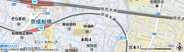 千葉県船橋市本町4丁目14-23周辺の地図
