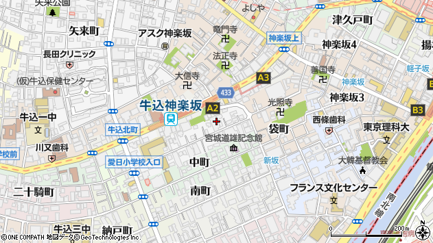 〒162-0834 東京都新宿区北町の地図